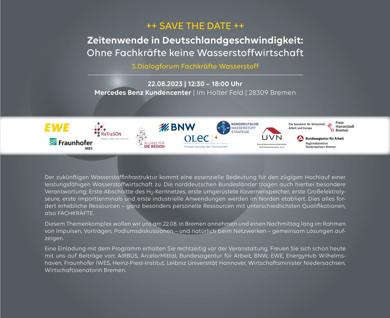 3. Dialogforum Fachkräfte Wasserstoff: Zeitenwende in Deutschlandgeschwindigkeit: Ohne Fachkräfte keine Wasserstoffwirtschaft