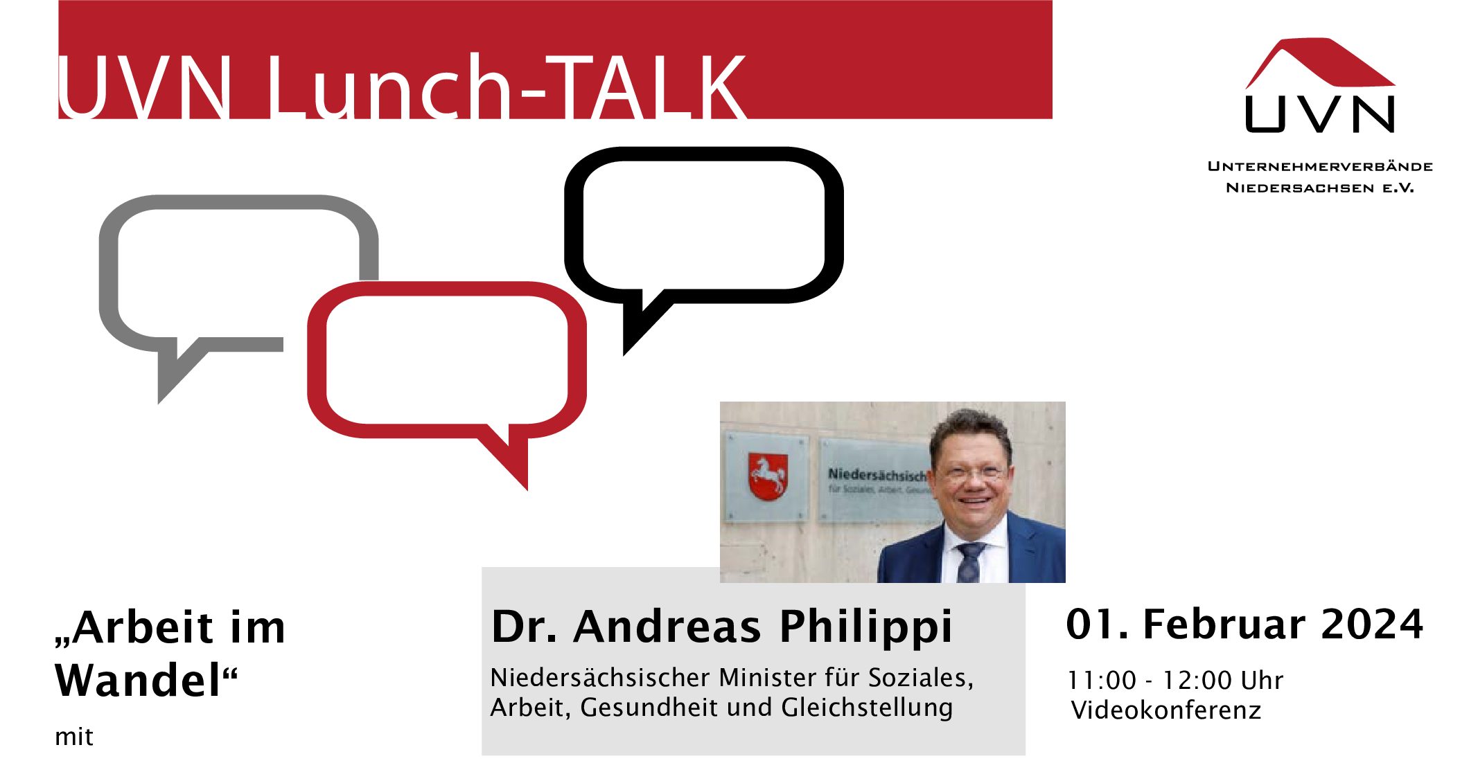 UVN Lunch-TALK zur Arbeit im Wandel mit Minister Dr. Andreas Philippi - Inklusion und Budget für Arbeit